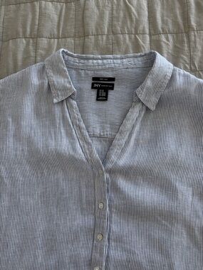 JNY 100% linen striped shirt